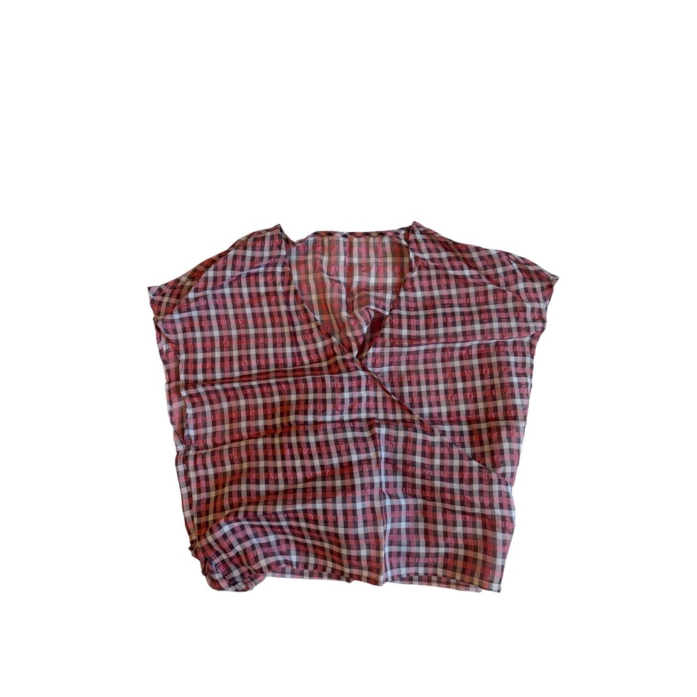Halara Gingham Plaid Wrap Top Sleeveless V-Neck Tie Waist New With Tags XL
